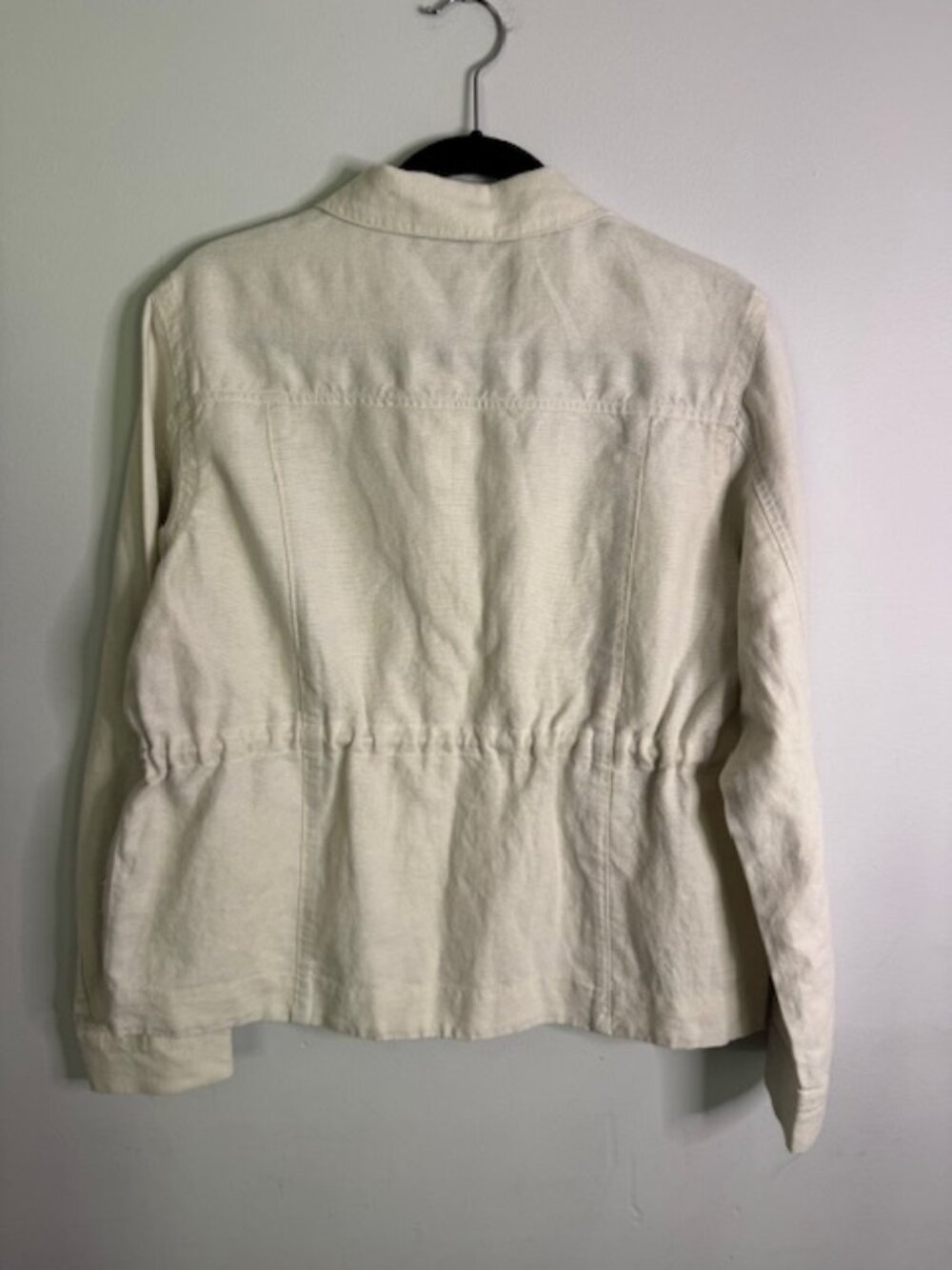 Vineyard Vines Women's Cream Linen Blend Utility Jacket Size Large - Picture 2 of 6